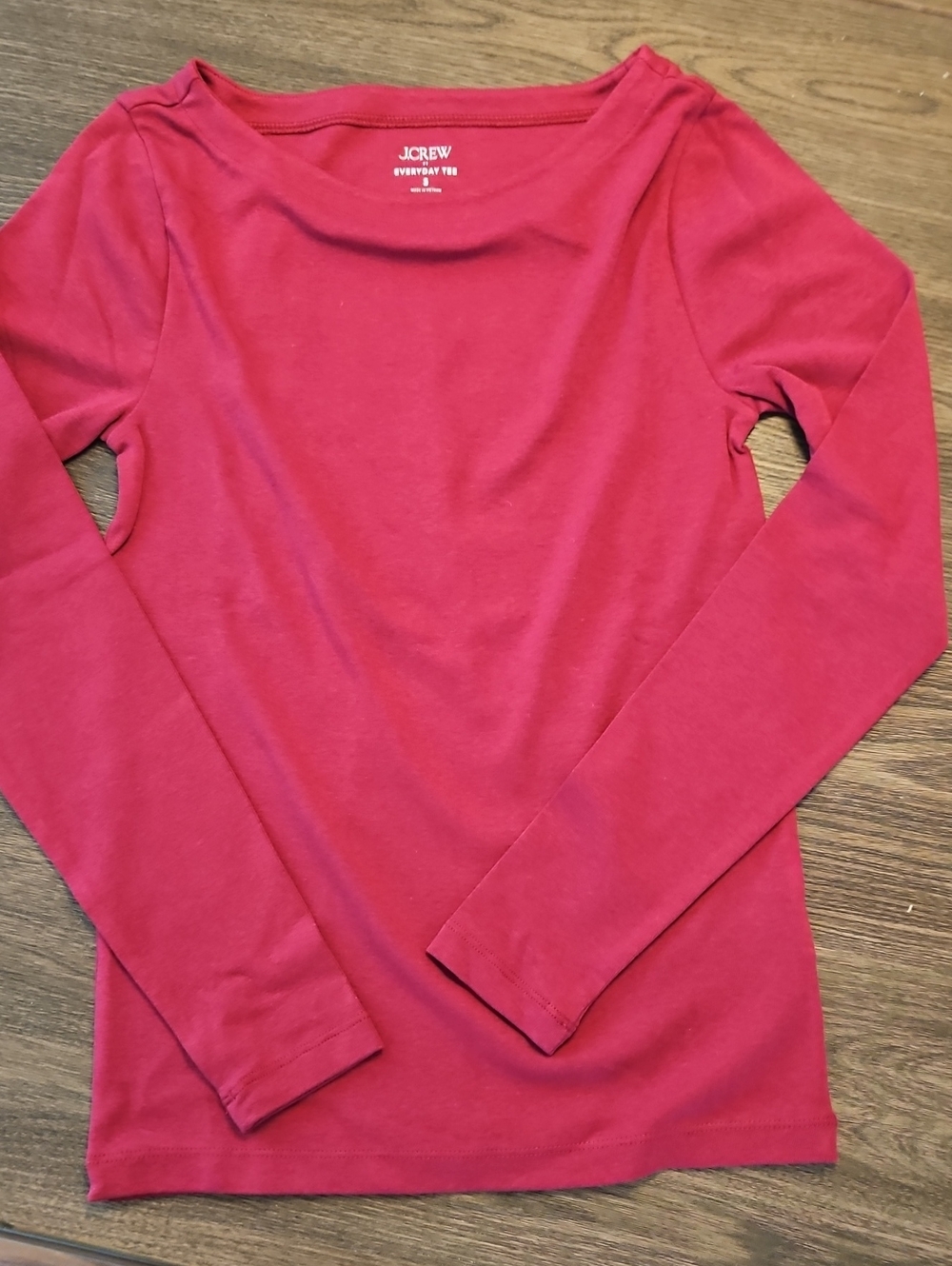 J. Crew Women's Long-Sleeve Boatneck Top - Raspberry